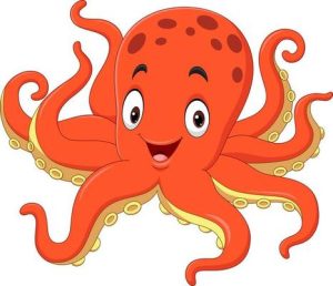 حرف انگلیسی O مثل اختاپوس Octopus